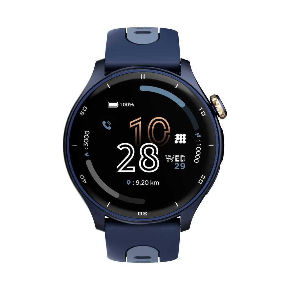 Cubitt Aura Pro Smartwatch/Fitness Tracker with 1.43" Touch AMOLED Screen, Bluetooth Call, Built in GPS, 60+ Sports, Blood Oxygen, Heart Rate, Stress/Sleep Monitor, Waterproof, Step Counter, Compass