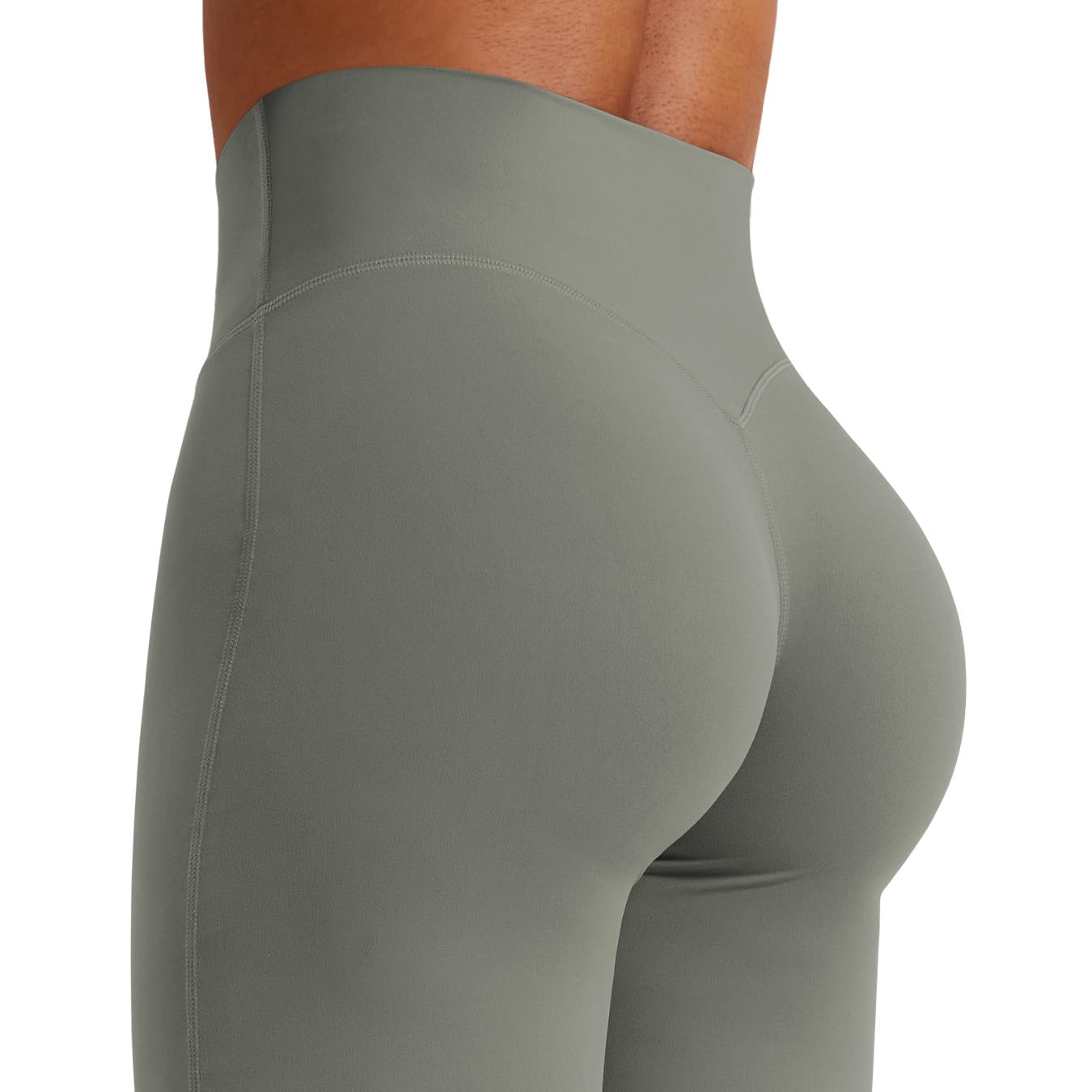 YEOREO Workout Leggings Womens No Front Seam Straight Leggings 31.5" High Waist Buttery Eddiy Gym Yoga Pants Gray Green XXL