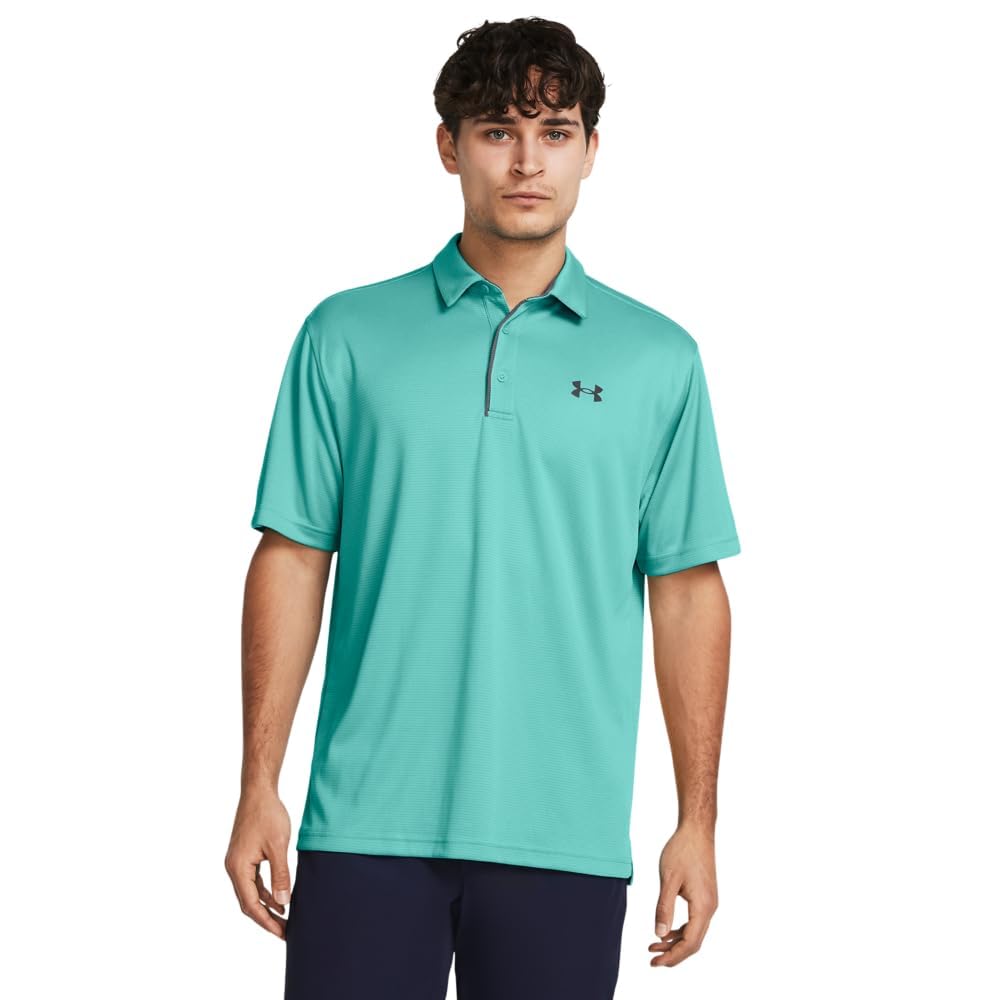 Under Armour Men's Tech Golf Polo, (957) Green Wave / / Pitch Gray, XX-Large Tall