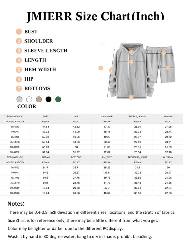 JMIERR 2 Piece Outfits for Men Long Sleeve Hoodie Sweatshirt & Joggers Shorts Track Suits Set, Comfy Airport Tracksuit Sweatsuits Matching Lounge Sets with Pockets,Medium,Gray