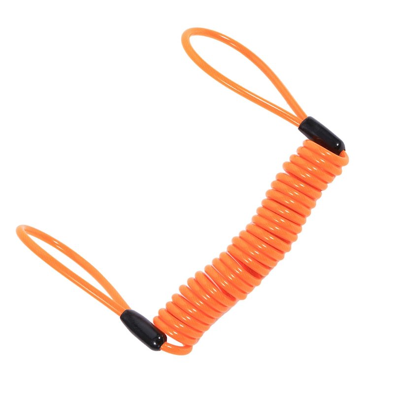 Luatoxry Brake Cable Lock, 1.25m Cable Spring Plastic Lock, Steel Motorcycle Reminder Rope, Multipurpose Motorcycle Cable Locks with 2Pcs 3.94in Looped Ends for Scooters, Orange