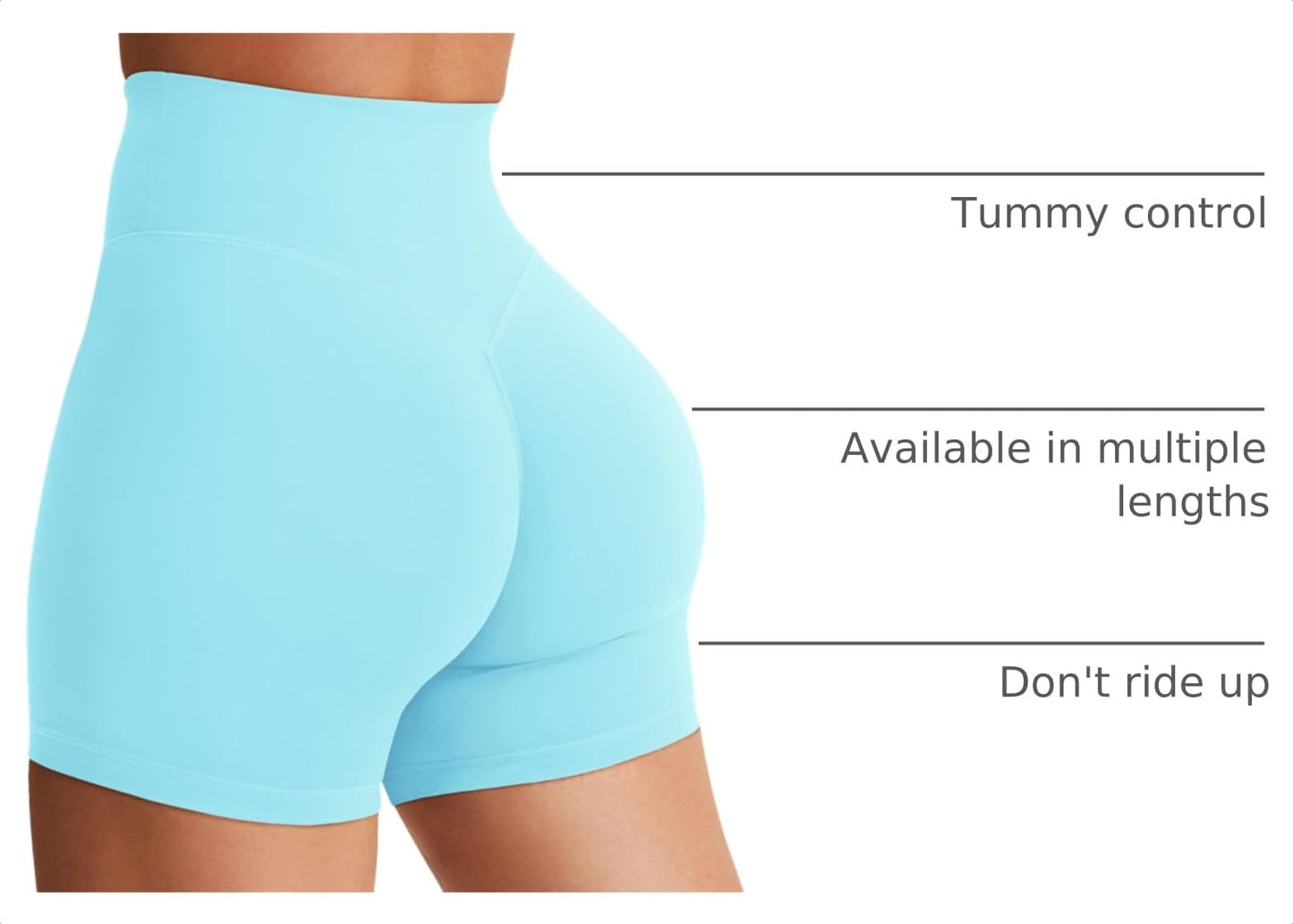 YEOREO SoftHue Women's Biker Shorts Workout Hidden Scrunch Gym Shorts