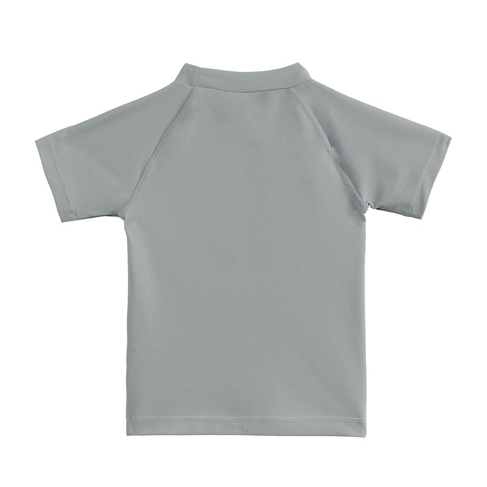 ESTAMICO Boys' UPF 50+ Short Sleeve Rashguard Athletic Swim Tee, Gray 5