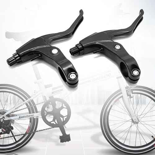 Generic A Pair Bicycle Brake Lever Bike Brake Handle Bike Brake Levers of Universal Aluminum Alloy Bike Cycling Equipment Accessory for Mountain Road Folding Mountain Kids Bike 2.2cm Diameter (Black)