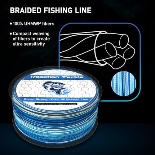 Reaction Tackle Braided Fishing Line NO FADE Red 10LB 150yd