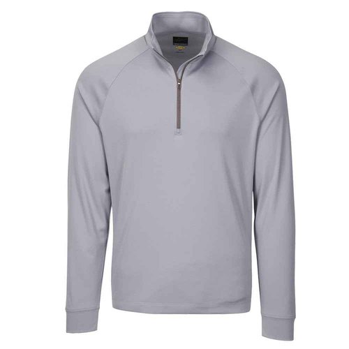 Greg Norman Men's Long Sleeve 1/4-Zip Mock, Sterling, Medium