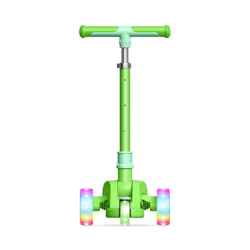 Jetson Bloom Go & Grow Kids 3-Wheel Light-Up Kick Scooter, Lights on Stem & Wheels, Adjustable Height Handlebar, Rear Brake, Easy-Folding Mechanism, Ages 3+, Green, JBLOOM-GRN