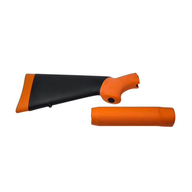 Hogue OverMolded Rubber Shotgun Stock and Forend for Mossberg 500 12 Gauge, Less Lethal Orange - 05042