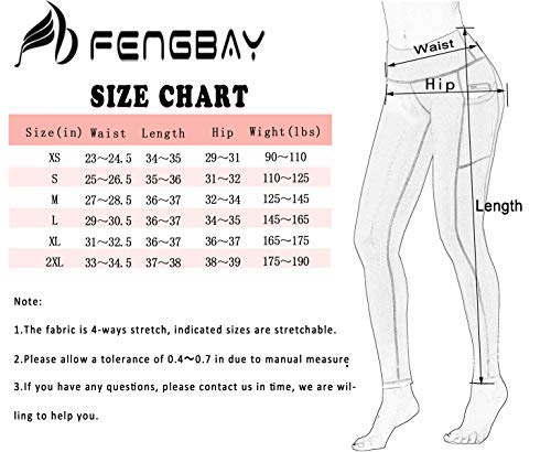 Fengbay 3 Pack High Waist Yoga Pants, Pocket Yoga Pants Tummy Control Workout Running 4 Way Stretch Yoga Leggings