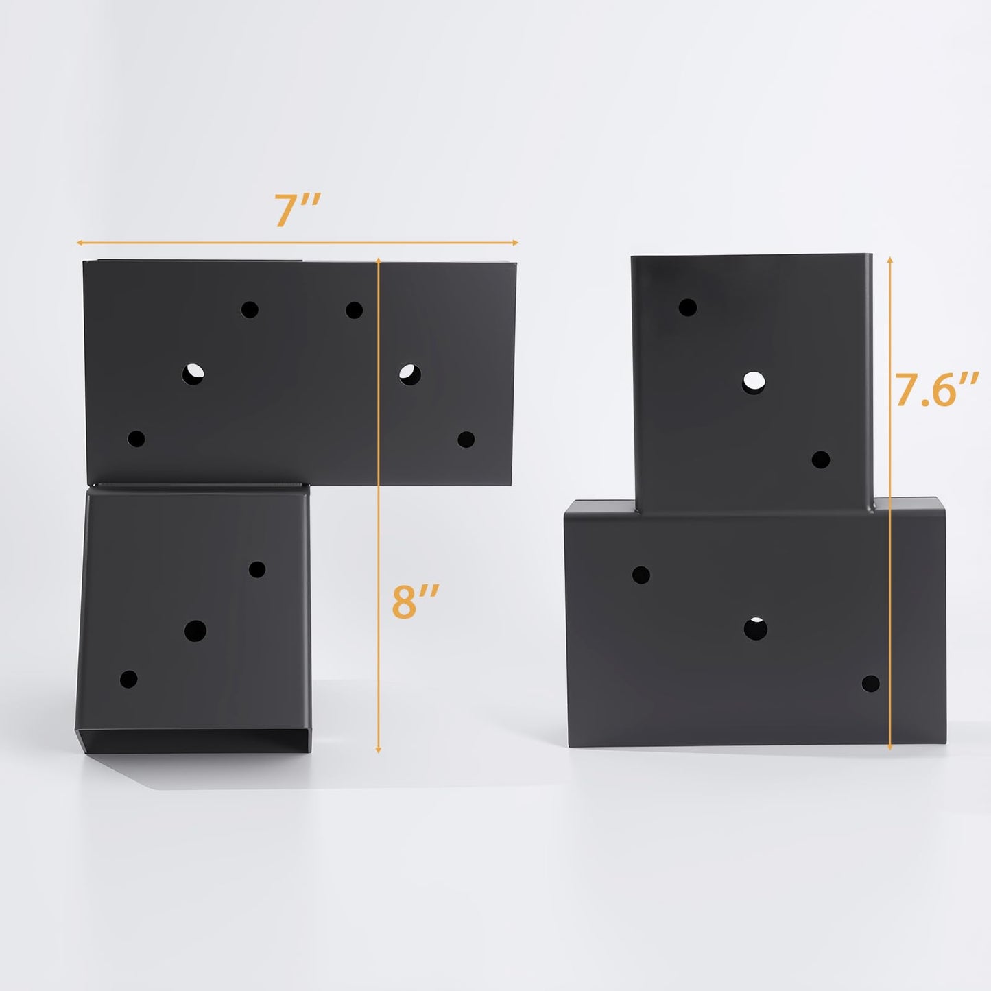 POSTYBAY 2x4 Target Stand Brackets Set, Heavy Duty Y & T Connectors with 12 Hanger Hooks, 0.2”Thick Steel Frame (1.6" x 3.6" I.D) for AR500 Steel Targets, Outdoor Shooting Range & Archery Training