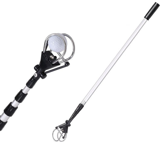 HOW TRUE Golf Ball Retriever, 12ft 15ft 18ft Aluminum Alloy Golf Ball Retriever Telescopic for Water Golf Ball Picker Grabber Golf Accessories Golf Gift (12ft)