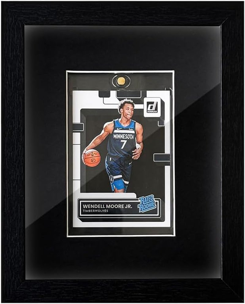 Sports Card Display Frame - Tempered Glass Wall Mount/Tabletop Case for Baseball, Basketball, Football & Hockey Cards | 6''x 8'', Black