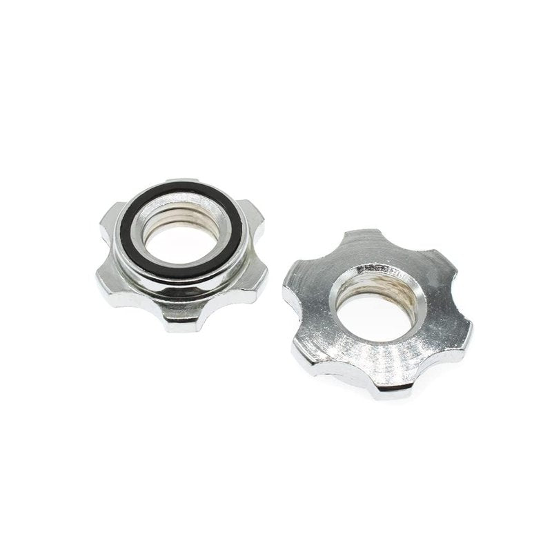 HAJXZH Barbell Spin-Lock Collars 2-Pack 25mm Hex Nut Anti-Slip Screw Collars for Weight Lifting, Compatible with Standard Barbell and Dumbbell Fitness Equipment