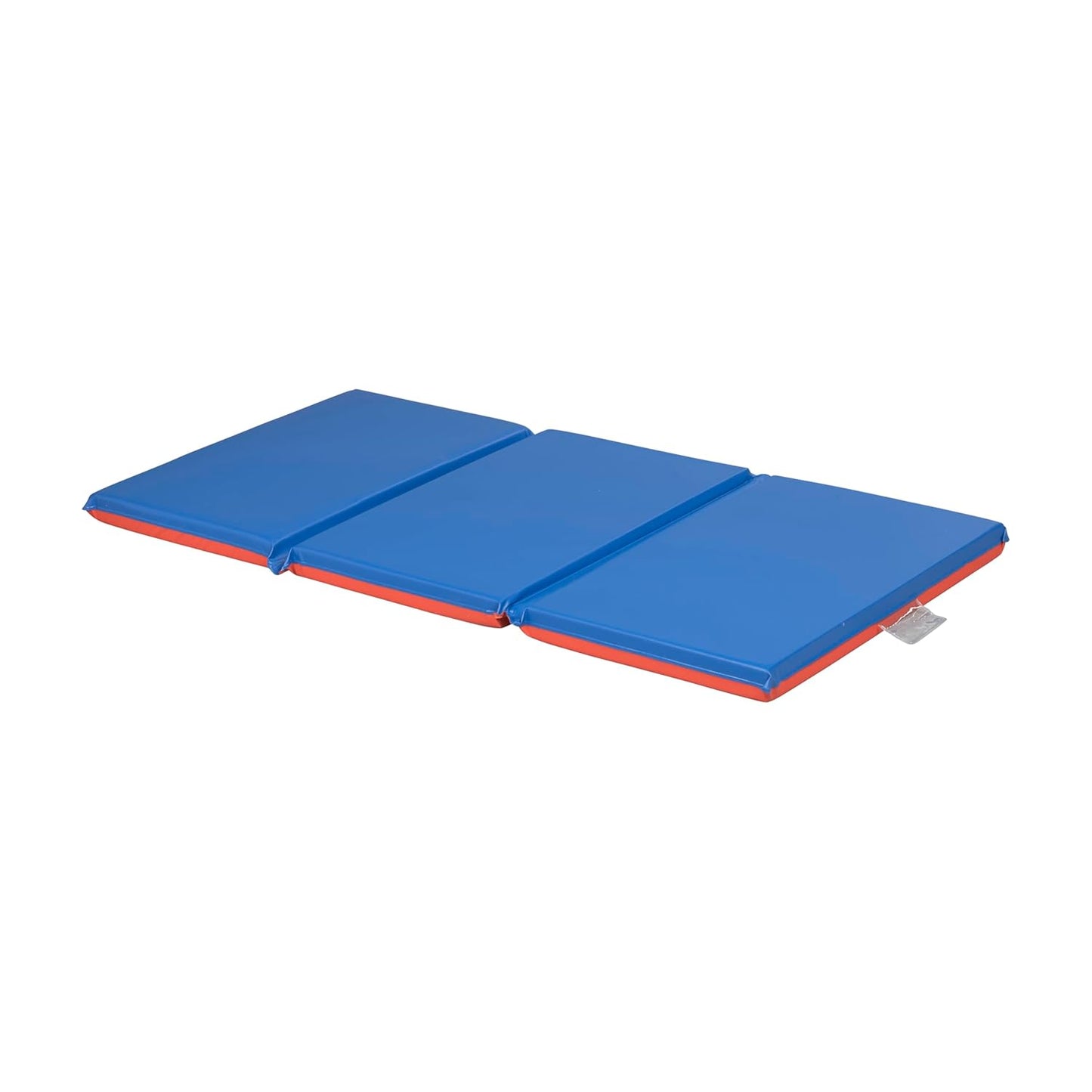 ECR4Kids Premium Folding Rest Mat - 3-Section Sleeping Pad | Blue/Red, 2-Inch Thick