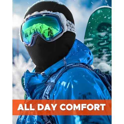 Balaclava Face Ski Mask with Movable Deisgn for Men Women-Fleece Winter Face Covering for Cold Weather Skiing Outdoor Work