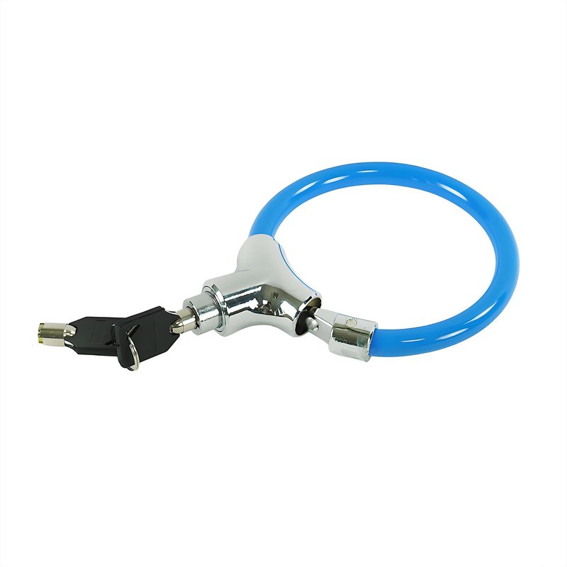 Bicycle Cable Lock, Blue Steel Cable with Keys, Security Lock