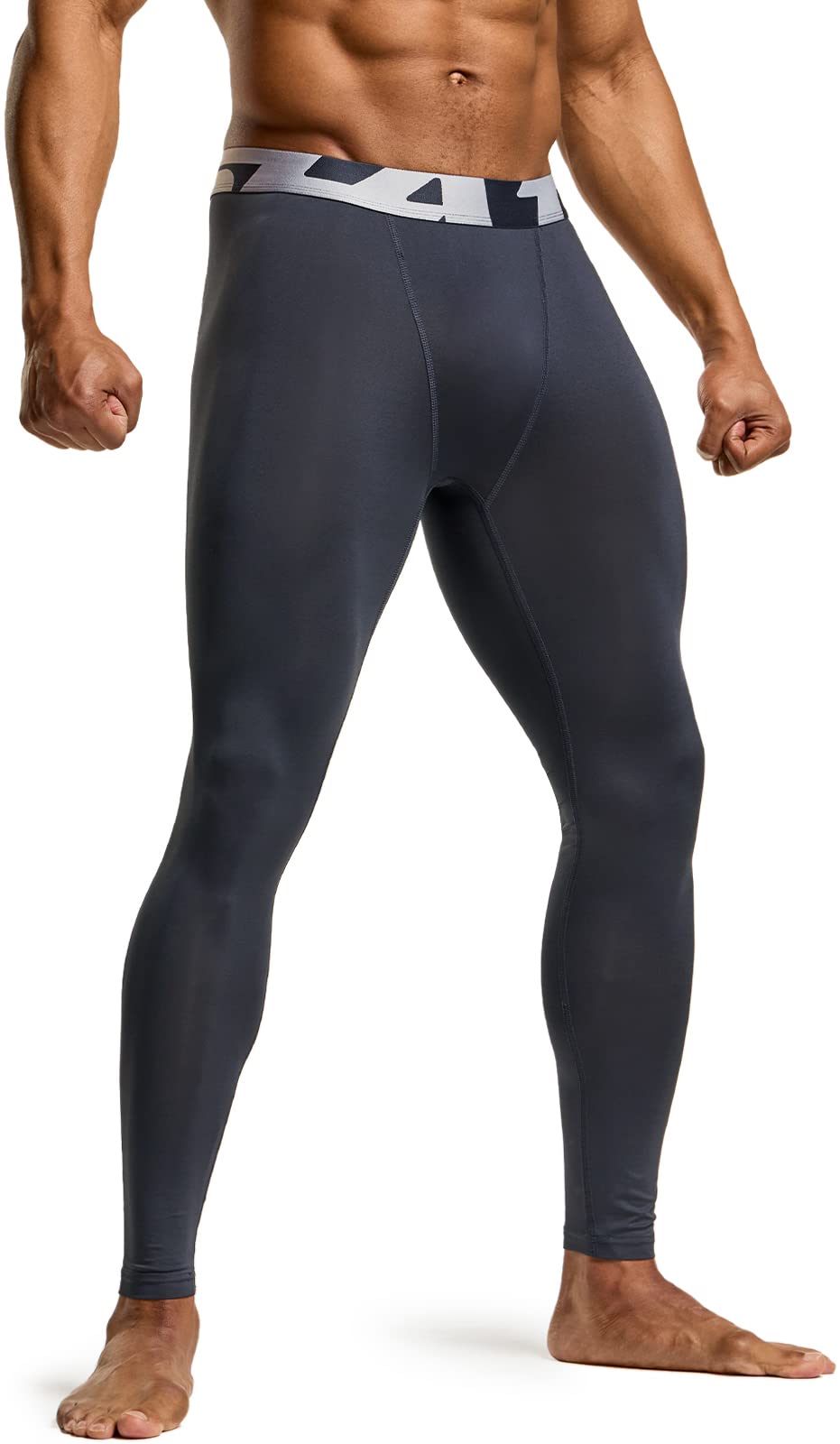 TSLA Men's Compression Pants - Cool Dry Athletic Sports Workout Running Tights Leggings Baselayer, 3pack Cool Dry Dim Black/Charcoal/White, Medium