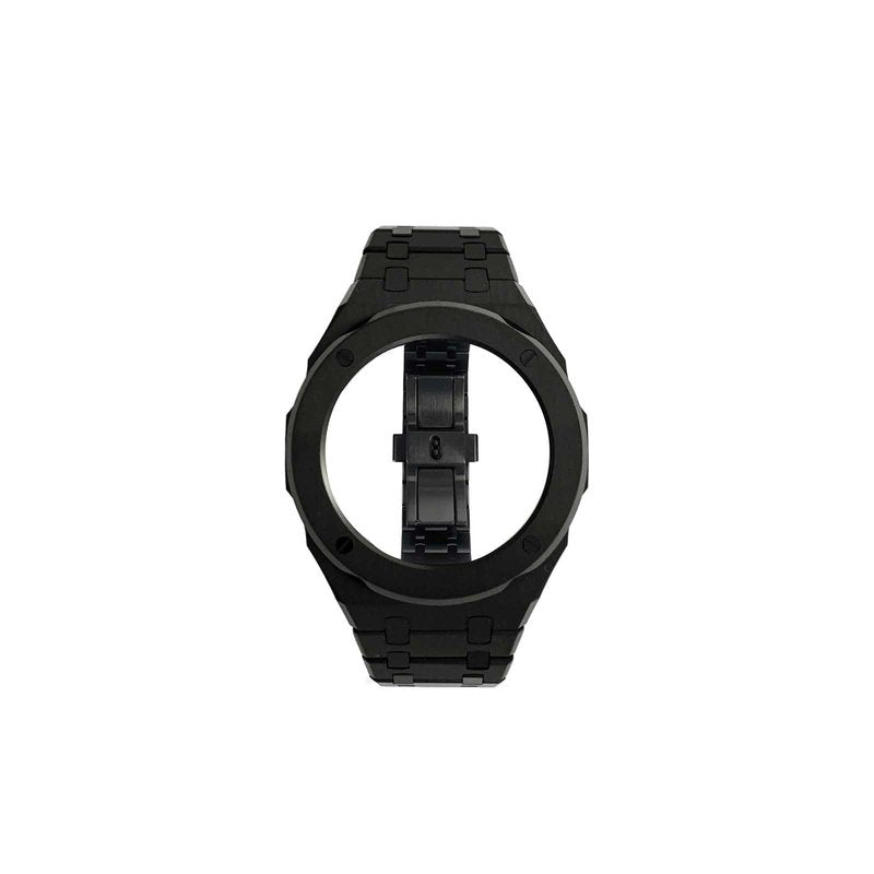 SRDZ Ga2100 Band Case Strap Mod Kit,Round Ring Metal Bezel 316L Steel Modify Custom Parts Compatible With Casioak G-shock Ga-2100/Ga-2110/GAB-2100 (Silver)
