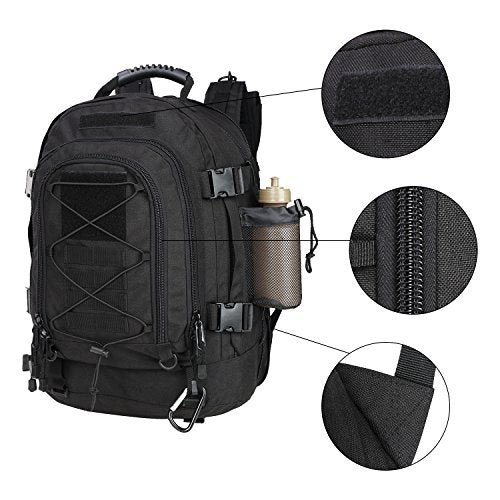 ZSearARMY Large Tactical Backpack for Men Military Backpack with DIY System for Travel, Work,Camping,Hunting,Hiking,Sports (BLACK)