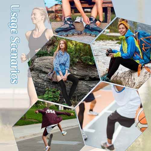 Thigh High Compression Stockings 20-30 Mmhg Compression Leg Sleeves with Silicone Anti-slip Strap Footless Compression Socks for Sport Running Edema, Black, XL