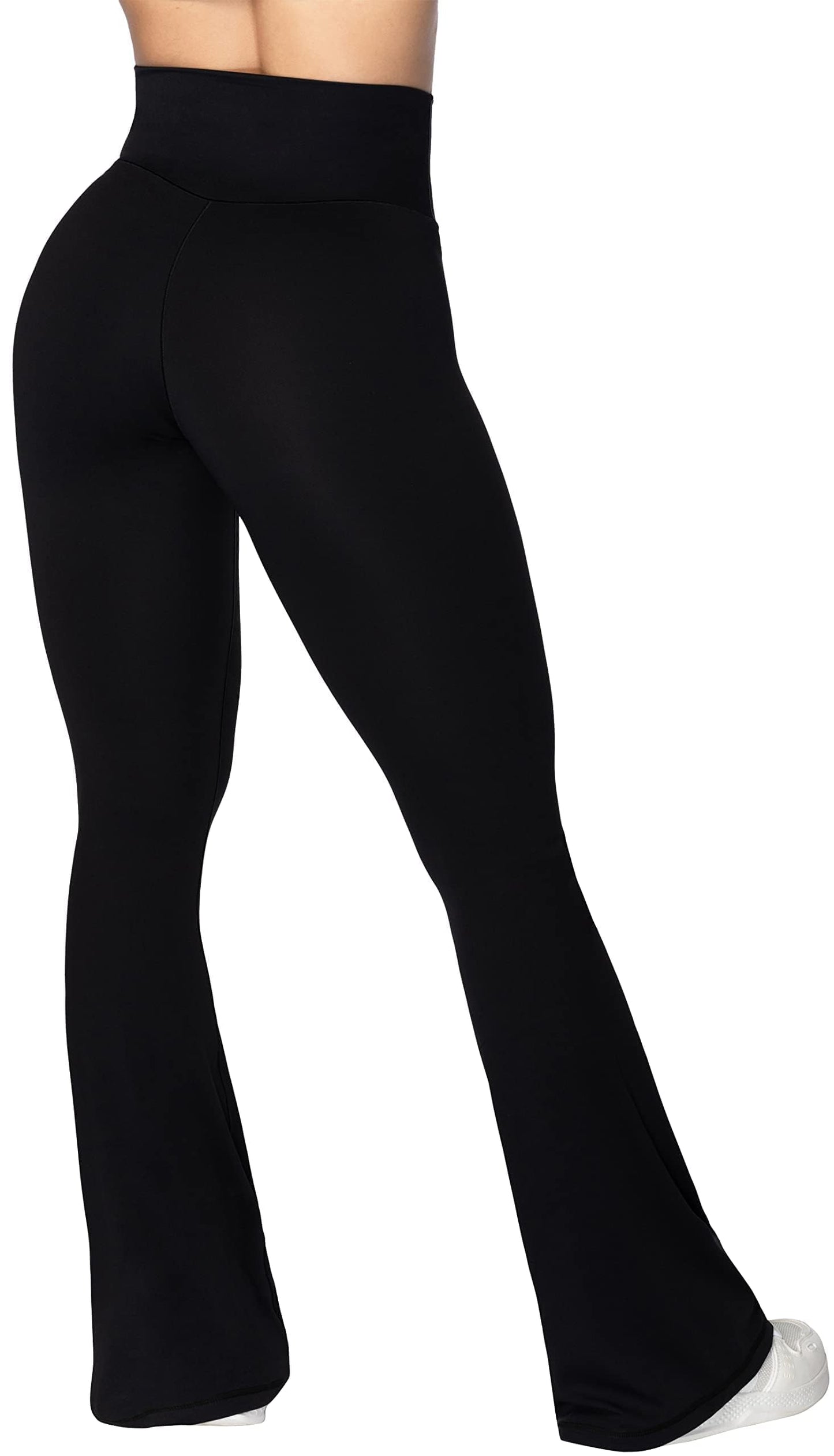 Sunzel Flare Leggings, Crossover Yoga Pants with Tummy Control, High-Waisted and Wide Leg, Sunzfly 32 Inseam, Black X-Large
