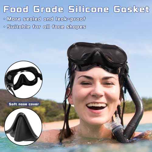 Keary Adult Swim Goggles with Nose Cover Swimming Goggles for Men Women Youth Diving Pool Water Goggles