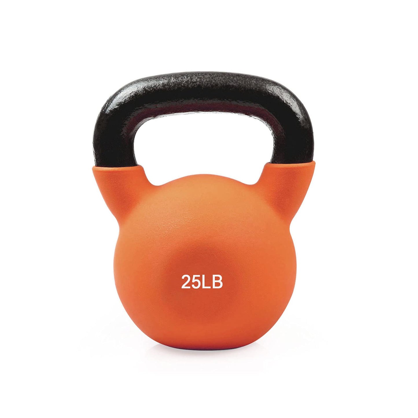 RitFit Neoprene Coated Solid Cast Iron Kettlebell - Great for Full Body Workout, Cross-Training, Weight Loss & Strength Training (5/10/15/20/25/30/35/40/45/50 LB) (25LB(Orange))