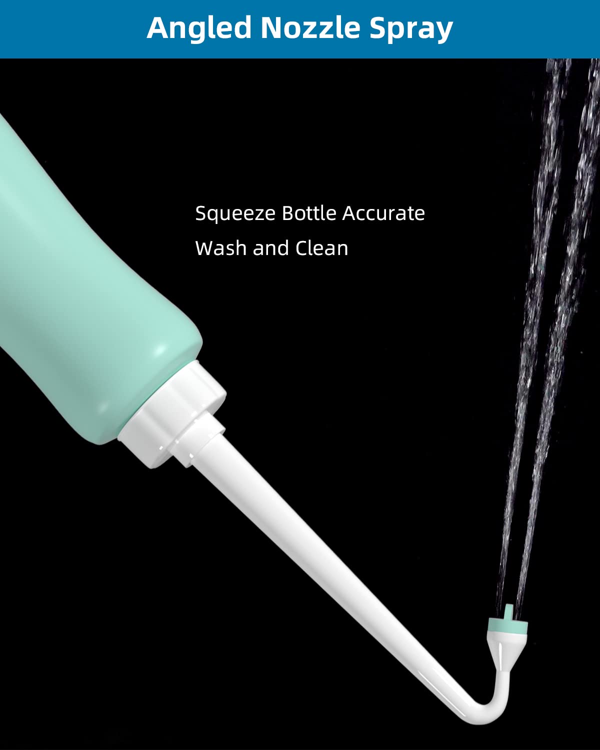 2 Pack Travel Bidet Bottle, Portable Bidet Sprayer Hand held Bidet 650ml for Personal Hygiene Care, On-the-Go Travel Bag Extra Long Pointed Nozzle Spray for Women, Baby and Elderly-Green Bottle