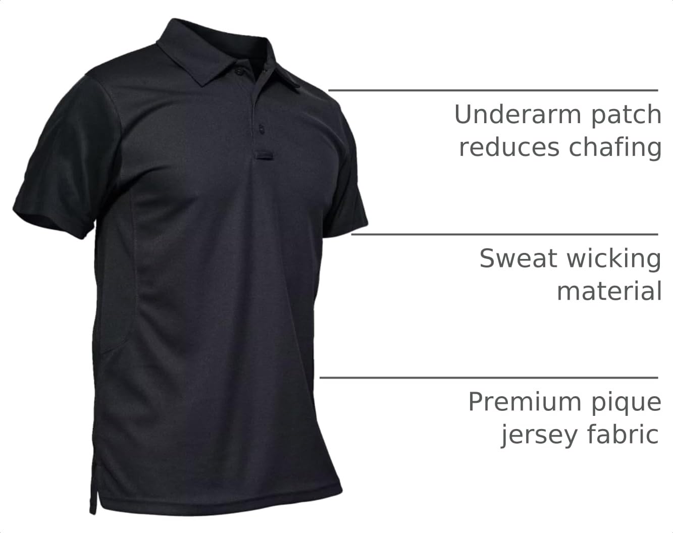 MAGCOMSEN Men Black Work Shirt Golf Polo Shirts Short Sleeve Combat Shirt Tactical Shirt XL