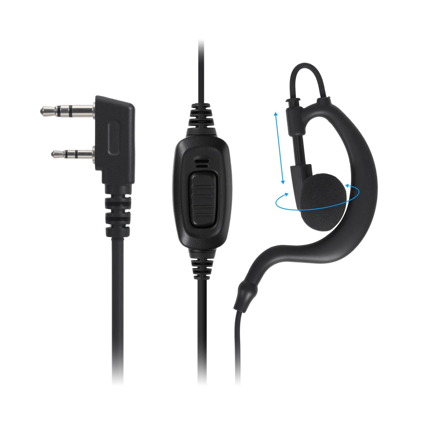 10pcs Walkie Talkie Earpieces for Baofeng UV-5R 888S Retevis RT22 RT21 RT68 RT68H H777 and Kenwood 2 Way Radios Earhook Headsets