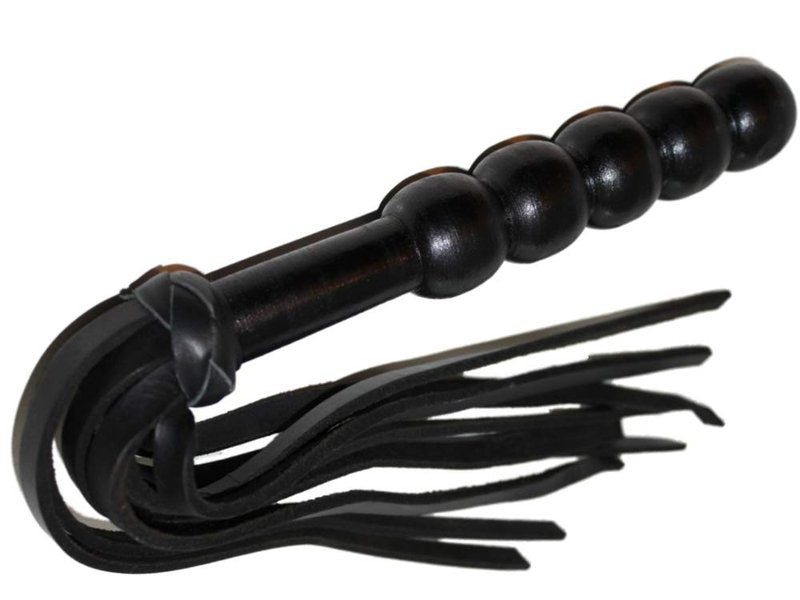 Prairie Horse Supply Leather Flogger - with 50 Premium Leather Tails Braided Handle Grip and Wrist Strap Small Whip Crop