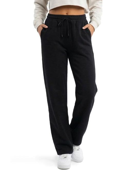 Zylioo Tall Women’s Wide Leg Lounge Pants 32"/34" Inseam, Elastic Waist Soft Sweatpants with Pockets Long Length Fit Black