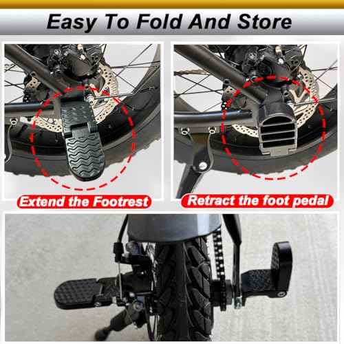 2PCS 15MM U Slot Bike Rear Pedals,Aluminium Alloy Bicycle Bike Peg, Non-Slip Ebike Pegs for Passenger, Folding Bike Rear Pedals for E-Bike, Mountain Bike,Road Bike, BMX Accessorie