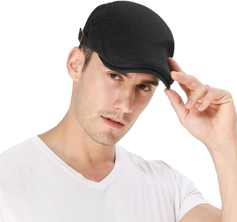 Men's Breathable Mesh Newsboy Cap - Summer Ivy Flat Hat | Stylish Cabbie Design