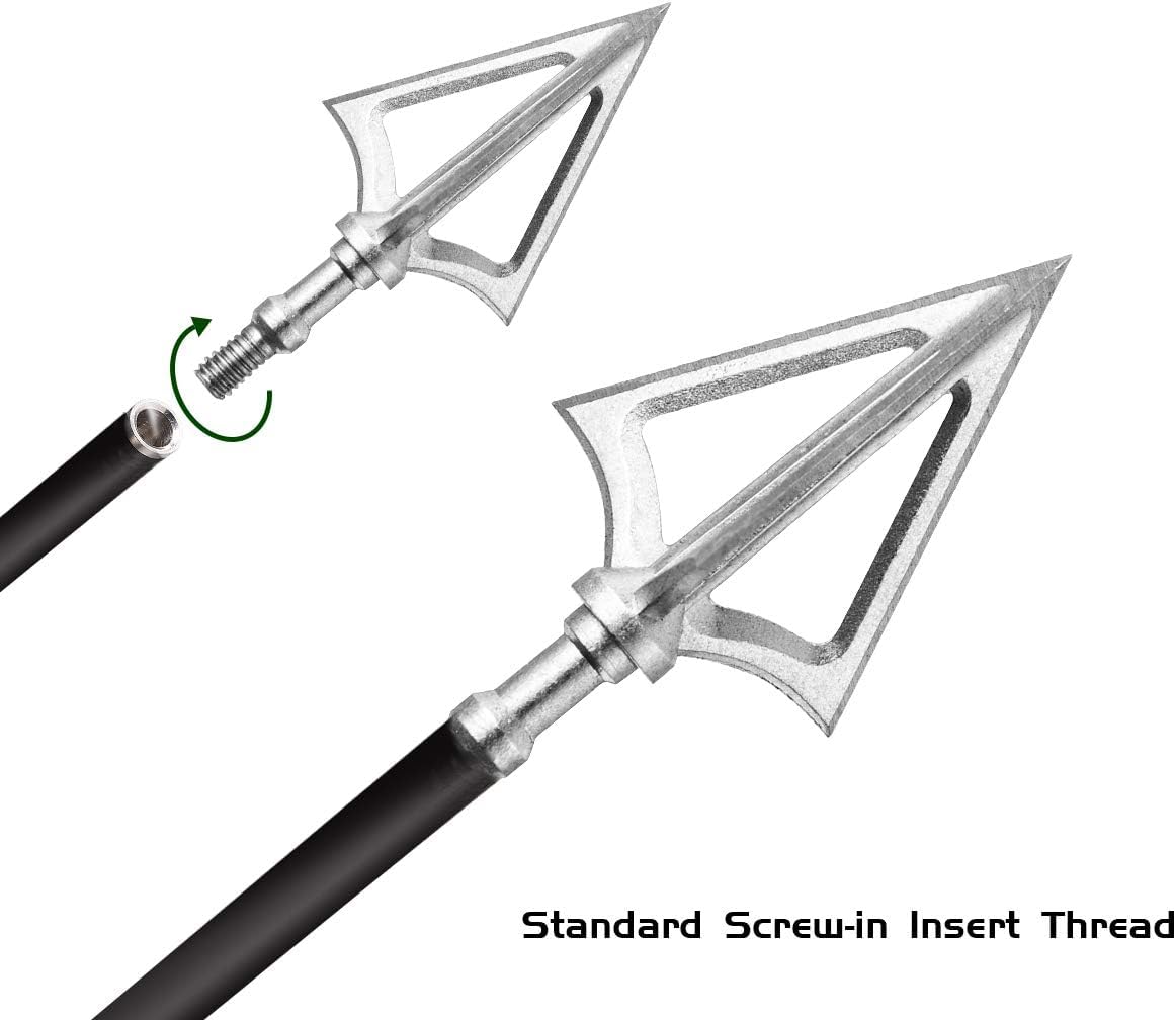 JIANZD Fixed Blade Broadheads 125 Grain, 6 Pcs with Universal Wrench