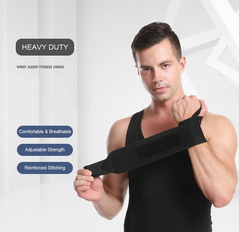 Wrist Wraps for Weightlifting - 2 Pack Wrist Brace Straps for Carpal Tunnel Relief | Red