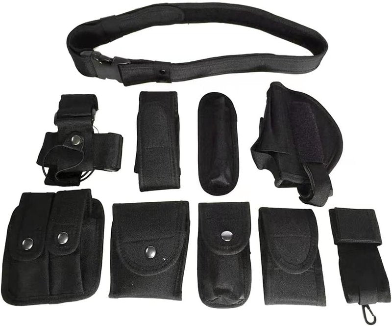 Tactical Duty Belt - 10-in-1 Military Security Belt with Pouches | Adjustable Size & Durable Design
