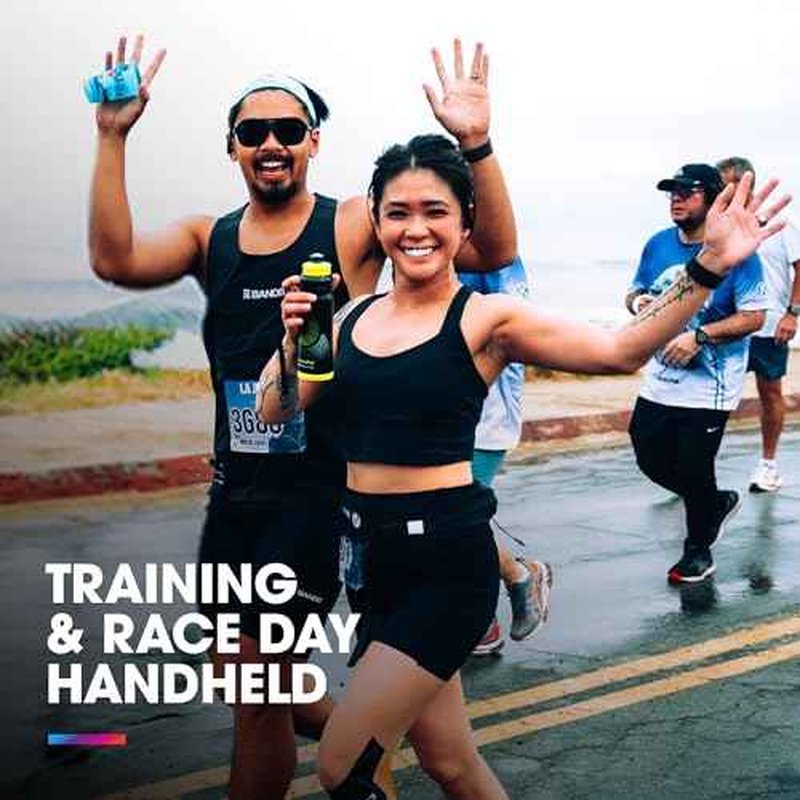 HydraPak Tempo Pro 400ml - Handheld Running Squeeze Bottle for Training and Race Day Hydration with Removable Strap (400ml/13oz) - White