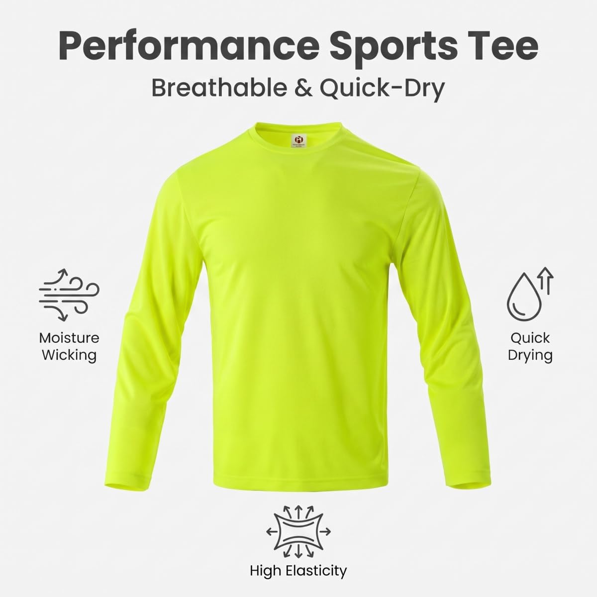 Yasumond UPF50+ T-Shirts Pack Breathable Quick Dry Athletic Classic Long Sleeve Crew Neck Sun Protection Tee Shirt for Men