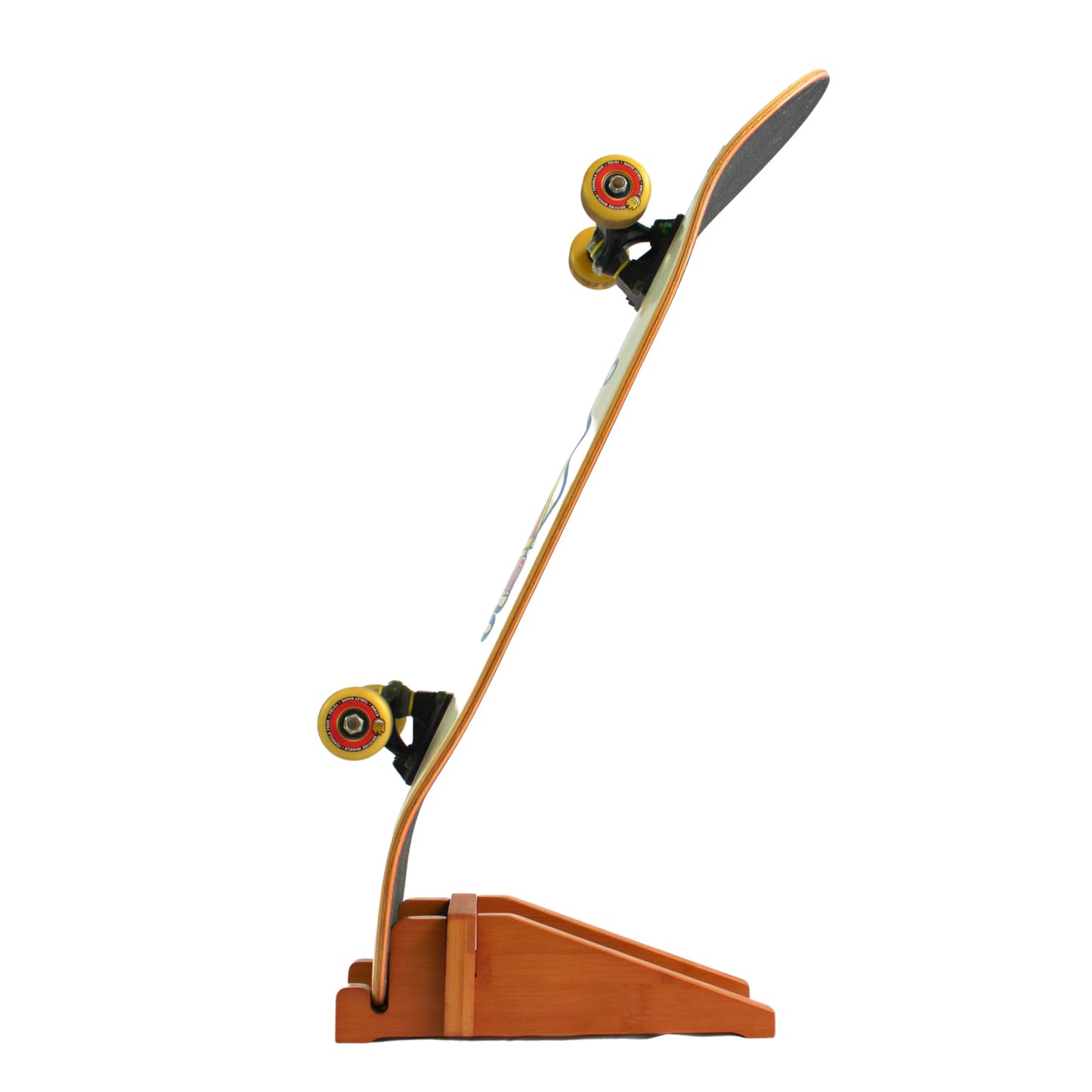 COR Surf Skateboard Floor Stand | Premium Bamboo Skateboard Display Holder | No More Tripping Over Boards