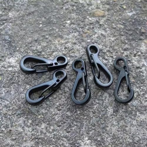 Stainless steelMini SF Carabiner Clips Tiny Spring Snap Hook Keychain Clasps EDC Small Hanging Buckle for Backpack Camping Bottle Using Accessories Paracord Tactical Survival Gear£¨4-PCS £©