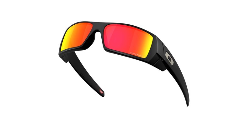 Oakley Gascan OO9014 Rectangular Sunglasses (Matte Black, Prizm Ruby)