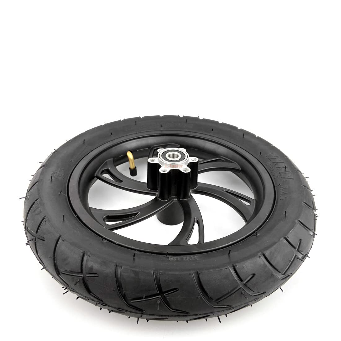 12inch Wheel With Pneumatic Tire Tube Compatible With 160mm Disc Brake 12 1/2 X 2 1/4 Black Wheel For Mini Bicycle Scooter（black with disc）