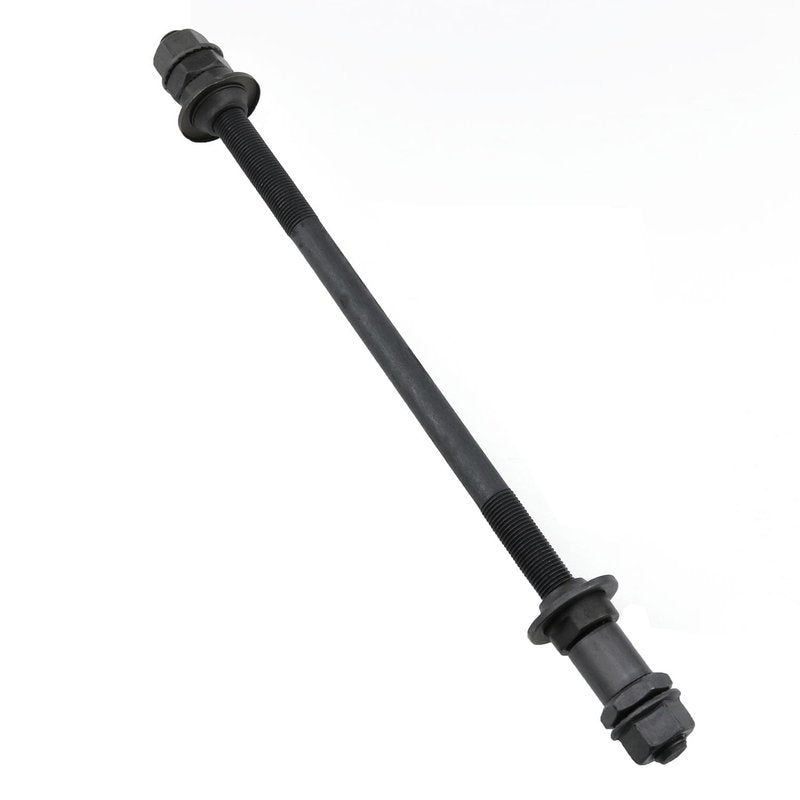 NAHIBU Bike axle 240 mm /9.45 in Bike Multi-Speed Rear hub axle 3/8 "Black 26tpi MTB Fat Bike Hub Cone Lock nut Washer kit