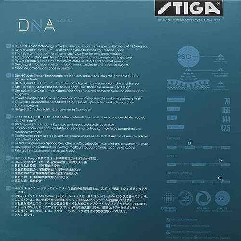 Stiga DNA Hybrid Table Tennis Rubber | Professional Table Tennis Sheet for Maximum Control & Powerful Spins - Full Stroke Control - Made in Germany
