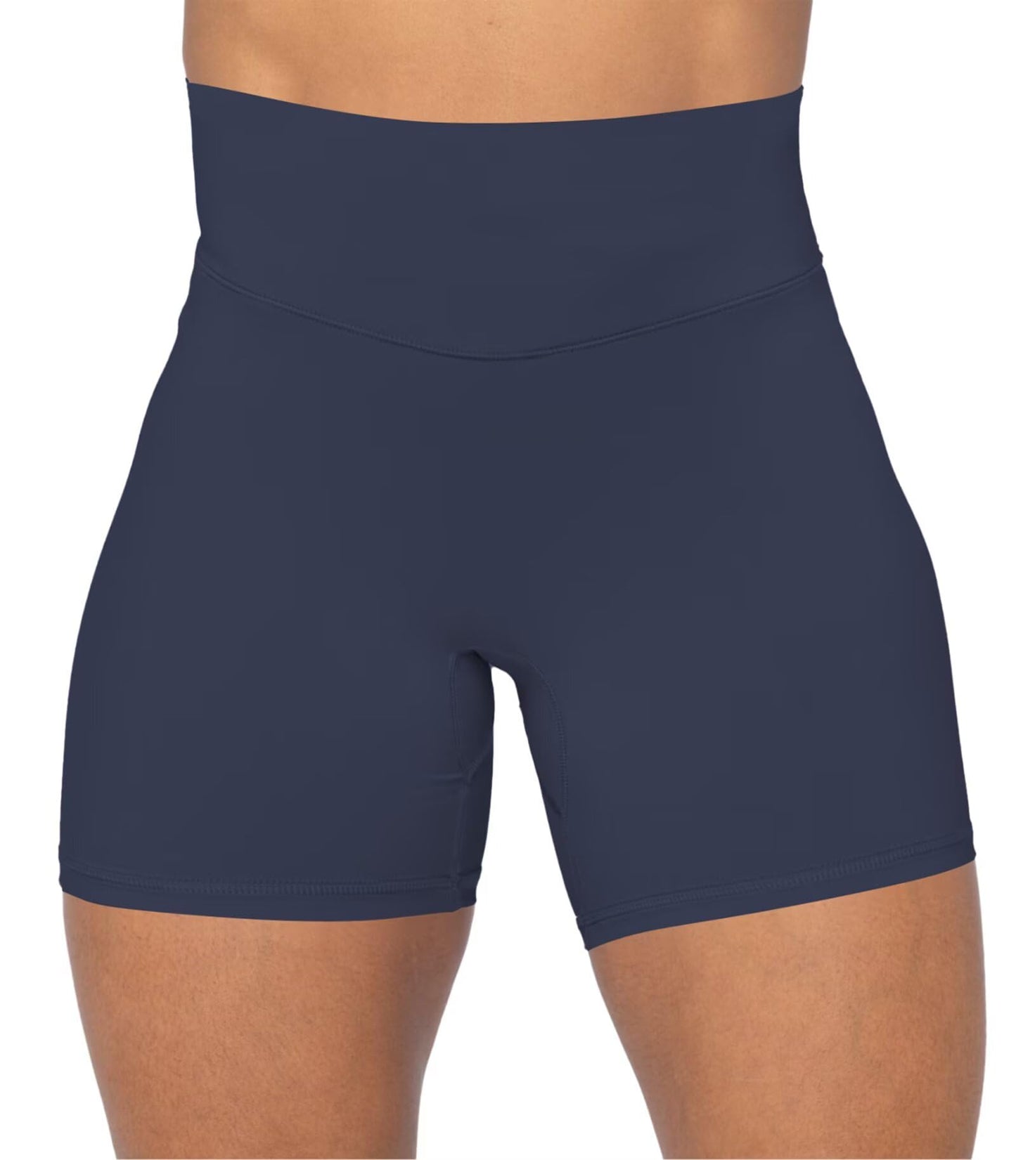 Sunzel No Front Seam High Waist Biker Shorts for Women, Squat Proof Yoga Workout Gym Bike Shorts 5" Inseam Ash Blue X-Small