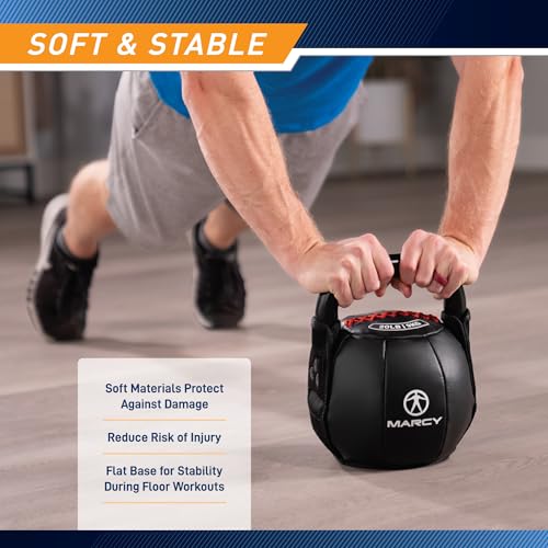 Marcy Strength Training Soft Kettlebell with Handle for Weightlifting, Conditioning, Strength and core Training 10 lbs - 40 lbs