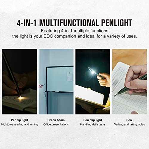 OLIGHT O'Pen Glow EDC Pen Light, 120 Lumens with Green Beam, Rechargeable LED Flashlight for Outdoor Uses, Writing, Adventure, Professional Business Gift(OD Green)