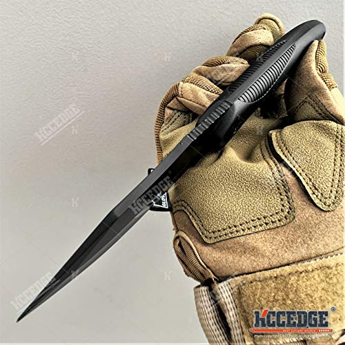 Tactical Knife Hunting Knife Survival Knife 9" Full Tang Fixed Blade Knives Camping Accessories Camping Gear Survival Kit Survival Gear And Equipment Tactical Gear 80213 (Black)