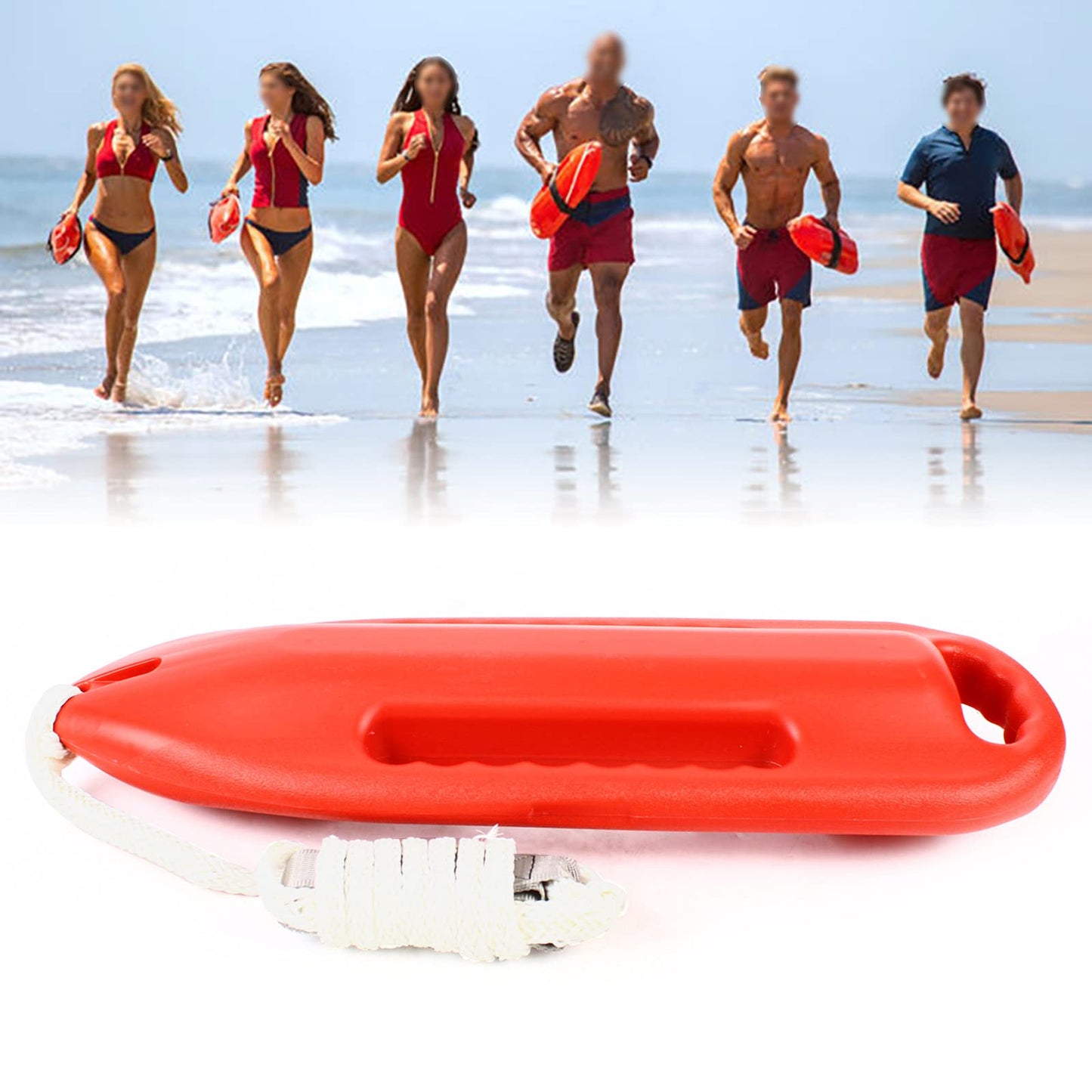 Lifeguard Rescue Tube,3 Handle Rescue Can Swimming Float W/5.25ft Pe Rope,Open Water Rescue Lifesaving Non-Leakage,Weight Capacity 154lbs,One-Piece Molding(Orange)